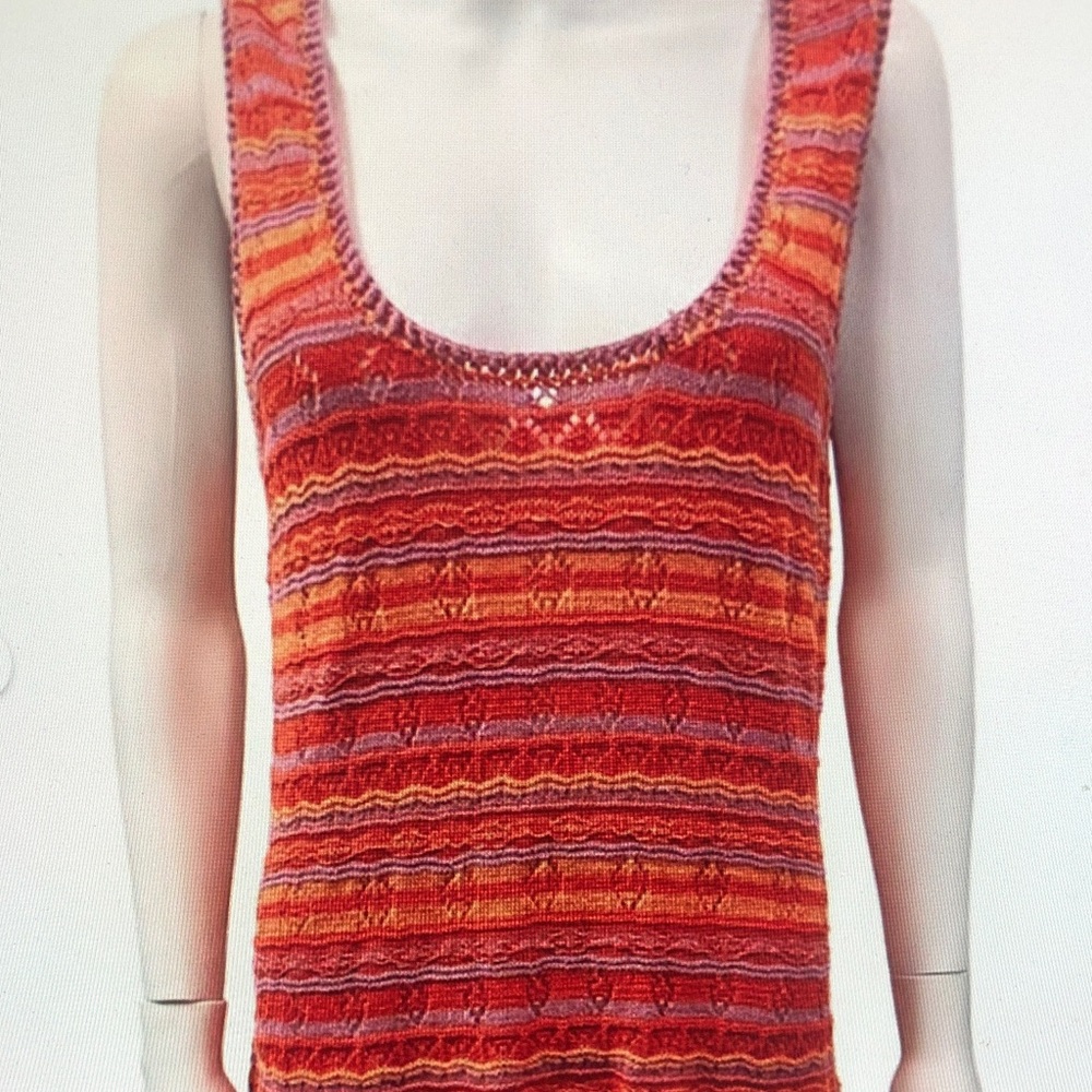 Sam Edelman Red and Orange Knit Tank Top